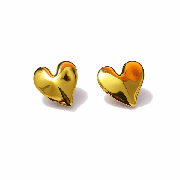 Gold_Plated_Anti_tarnish_Chunky_Puffy_Heart_Stud_Earrings_For_Women